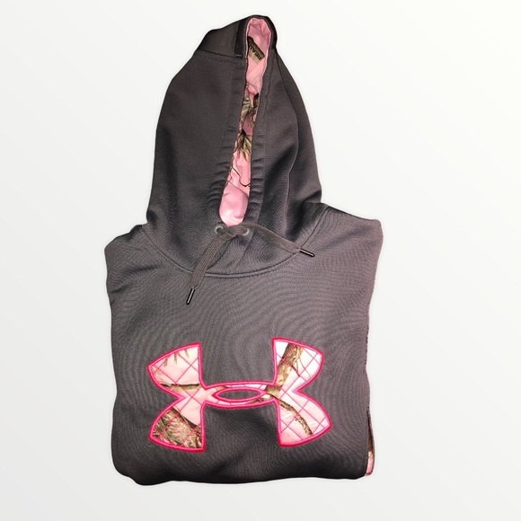 Underarmour Realtree Womens Sweatshirt Hoodie Storm1 Small Pink Camo - Picture 10 of 15